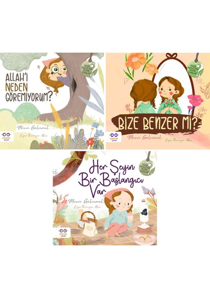 Küçük Merve'nin Büyük Soruları 3 Kitap Set / Merve Gülcemal / Allah'ı Neden Göremiyorum - Bize Benzer Mi? - Her Şeyin Bir Başlangıcı Var