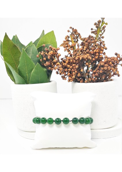 Yeşim Taşı (Jade) Örme Bileklik