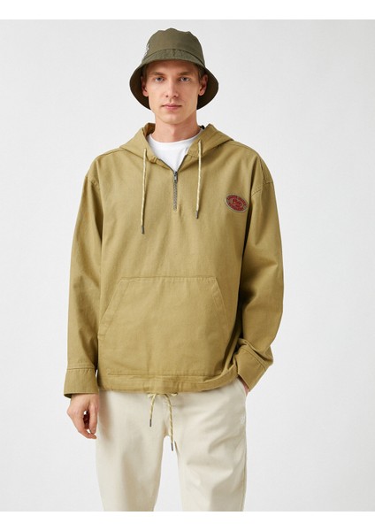 Yarım Fermuar Gabardin Kapşonlu Sweatshirt modelleri