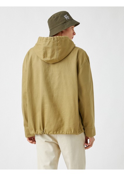 Yarım Fermuar Gabardin Kapşonlu Sweatshirt fırsatları