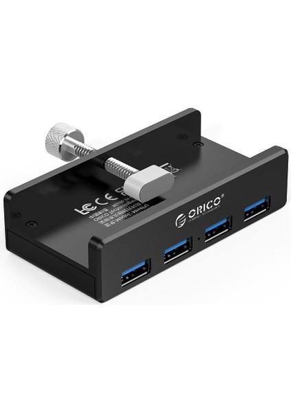 4 Port USB 3.0 Kelepçeli Hub Adaptör Dönüştürücü Siyah