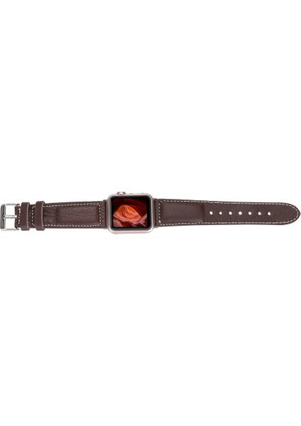 Apple Watch Uyumlu Deri Kordon 42-44-45MM Nm4-As4 Kahverengi fırsatları