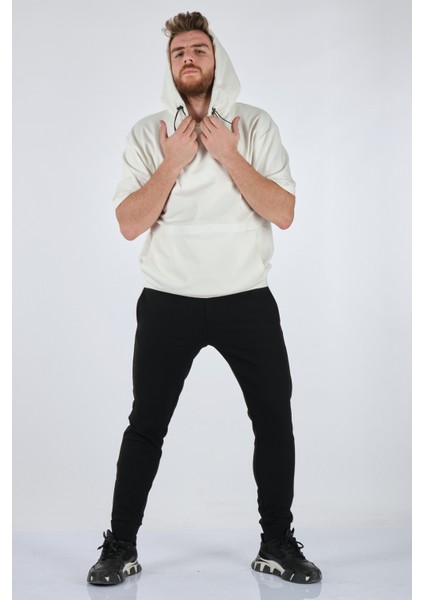 Gualtıero Oversize Kısa Kol Kapüşonlu Erkek Sweatshirt - Günlük Kombinleriniz İçin modelleri