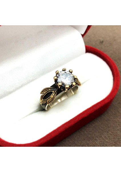 Beyaz Zirkon Taşlı 925 Ayar Otantik Gümüş Bayan Yüzük