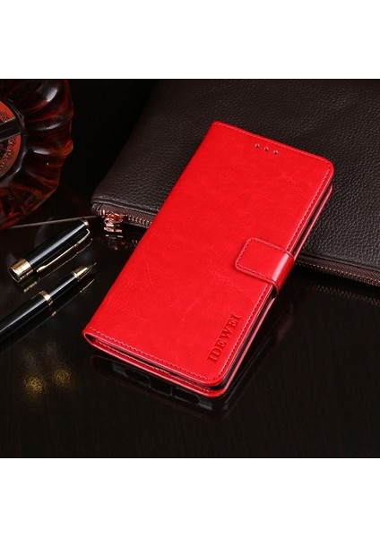 Sony Xperia L4 Çılgın At Doku Kılıfı Için Kırmızı (Yurt Dışından)