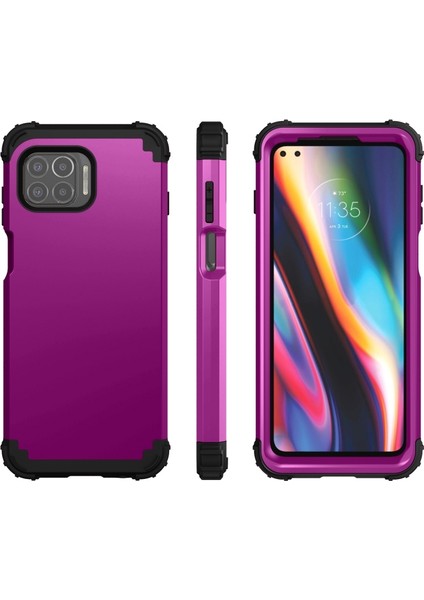 Motorola Moto G 5g Artı Için Pc + Silikon Kılıfı Koyu Mor + Siyah (Yurt Dışından) fiyatları