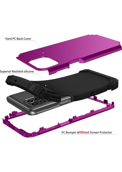 Motorola Moto G 5g Artı Için Pc + Silikon Kılıfı Koyu Mor + Siyah (Yurt Dışından) modelleri