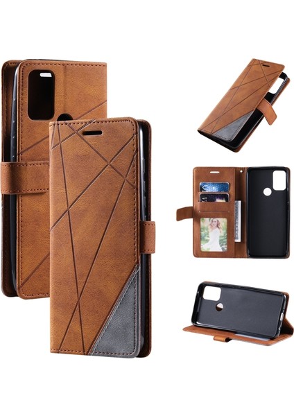 Motorola Moto G Stylus 2021 Için Ekleme Pu Kılıf Kahverengi (Yurt Dışından)