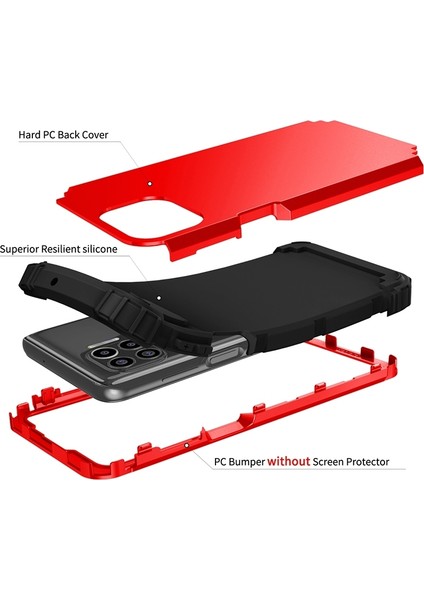Motorola Moto G 5g Artı Için Pc + Silikon Kılıfı Kırmızı + Siyah (Yurt Dışından) modelleri