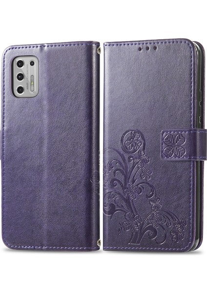 Motorola Moto G Stylus 2021 Dört Yapraklı Yonca Pu Kılıf Mor (Yurt Dışından) fiyatları