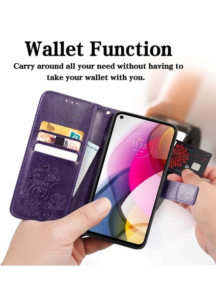 Motorola Moto G Stylus 2021 Dört Yapraklı Yonca Pu Kılıf Mor (Yurt Dışından) indirimleri