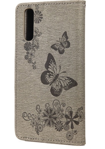 Sony Xperia 10 Iıı Için Kabartmalı Çiçek Kelebek Kılıfı Gri (Yurt Dışından) modelleri