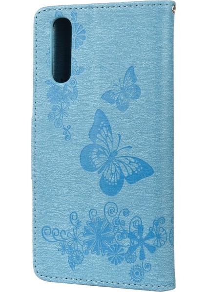 Sony Xperia 10 Iıı Için Kabartmalı Çiçek Kelebek Kılıfı Mavi (Yurt Dışından) modelleri