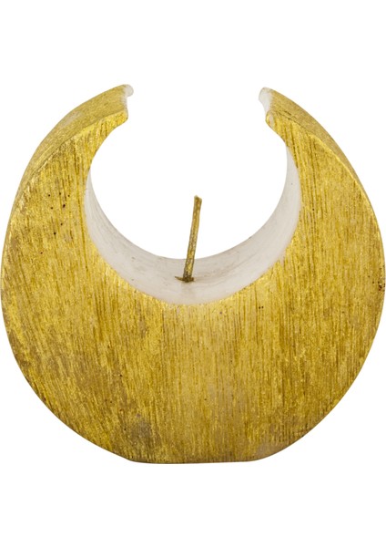 Altın Taramalı 10 cm Ay Mum