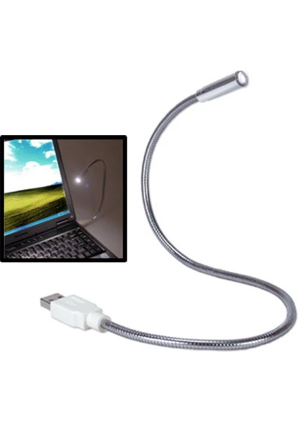 USB Giriş Esnek LED Işık 27CM - Gümüş (Yurt Dışından)