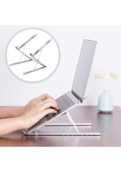 Buffer Ayarlanabilir Dizüstü Destek Tabanı Tamamen Katlanabilir Taşınabilir Laptop Yükseltici