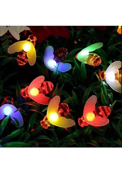30 LED 4 Metre Güneş Enerjili Su Geçirmez Çok Renkli Arı Bahçe Teras Balkon Ağaç Solar Aydınlatma