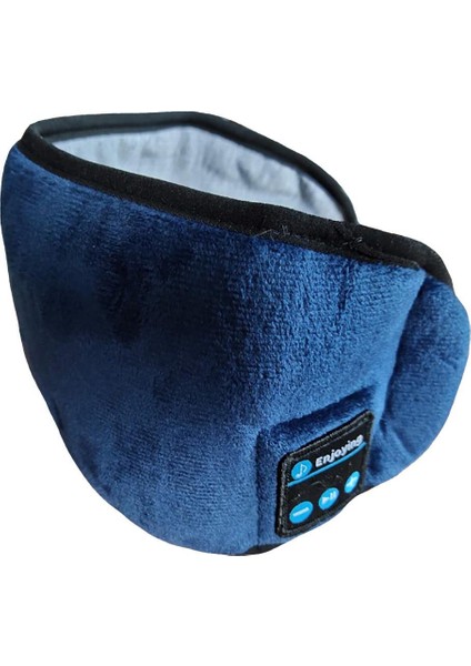 Yükseltilmiş Uyku Müzik Göz Maskesi Kulaklıklar Handsfree Stereo Mavi (Yurt Dışından)