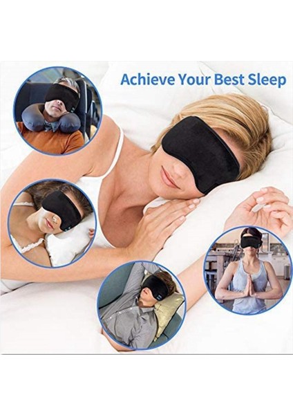 Yükseltilmiş Uyku Müzik Göz Maskesi Kulaklıklar Handsfree Stereo Mavi (Yurt Dışından) modelleri