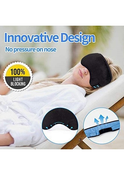 Yükseltilmiş Uyku Müzik Göz Maskesi Kulaklıklar Handsfree Stereo Mavi (Yurt Dışından) fırsatları