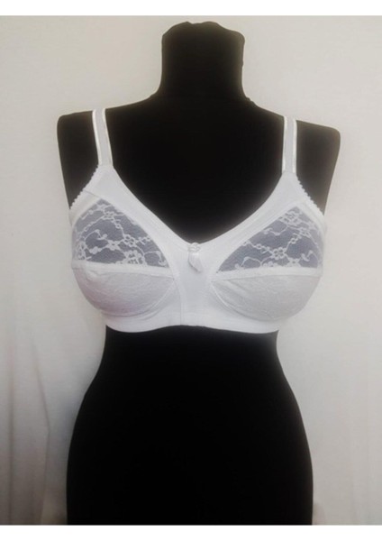 Dantelli Telsiz Süngersiz Toparlayıcı Sütyen Beyaz
