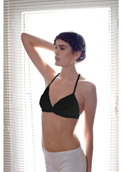 Ten Rengi Ince Askılı Penye Üçgen Sütyen