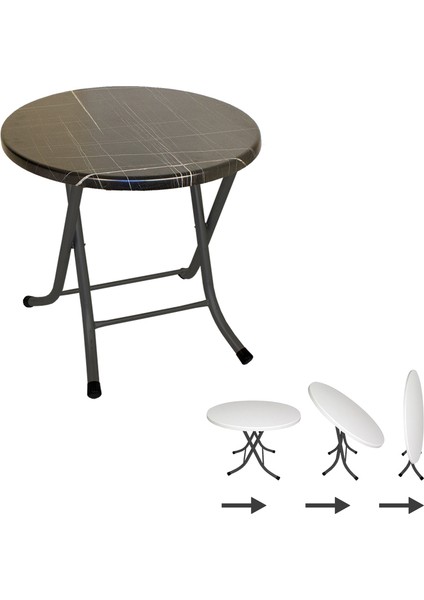 Klasik Katlanır Werzalit Yuvarlak Tabla Masa Q70 - Royal Mermer