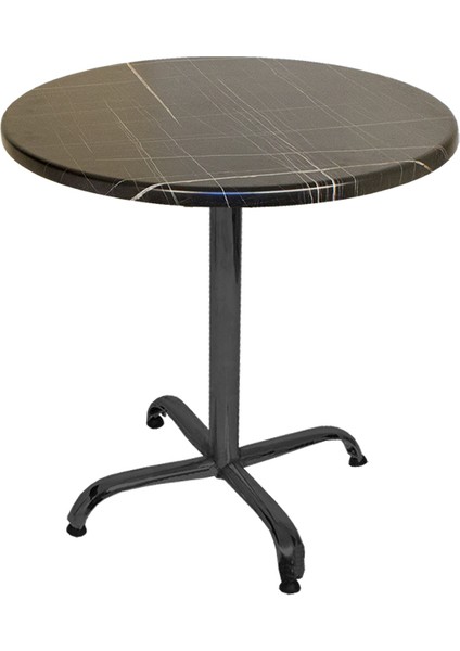 Indigo Werzalit Yuvarlak Mutfak Masası 70CM Çap (Esb Siyah) - Royal Mermer