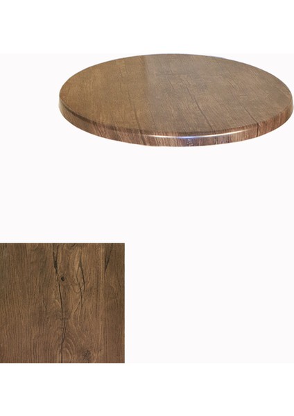 Werzalit Masa Tablası Yuvarlak 60CM - Antik Dark