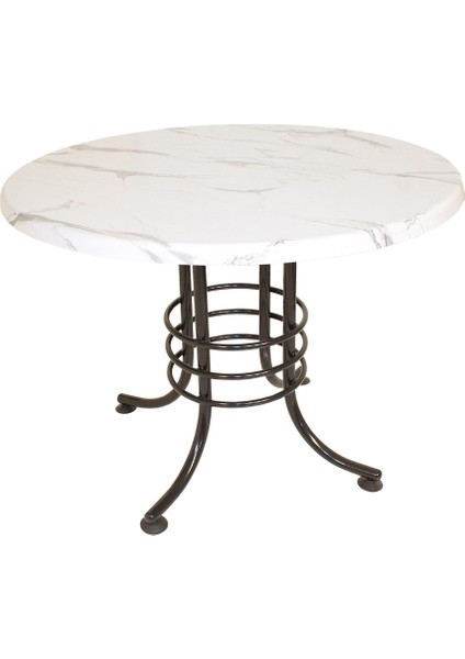 Buket Mega Werzalit Yuvarlak Mutfak Masası Q107 - Bianco Cararra