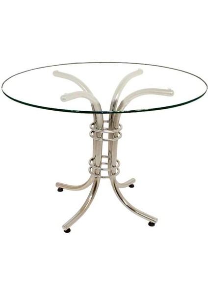 Buket Cam Mega Yuvarlak Mutfak Masası