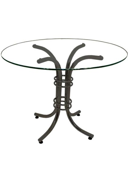 Buket Cam Mega Yuvarlak Mutfak Masası
