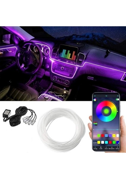 Araç Içi Atmosfer Ambiyans Rgb App Kontrollü 5 Parça