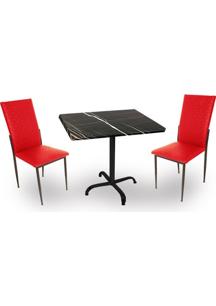 Indigo Werzalit Kare - Gözde Fiskos Seti (70X70) - Royal Mermer Kırmızı