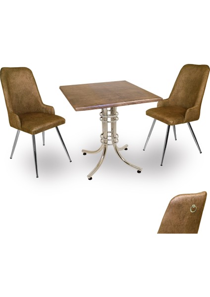 Buket Werzalit Kare - Çırağan Fiskos Seti - Antik Dark Kahve