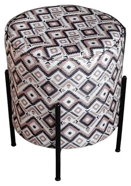 Puf Yuvarlak (Çelik Ayak) - Gri