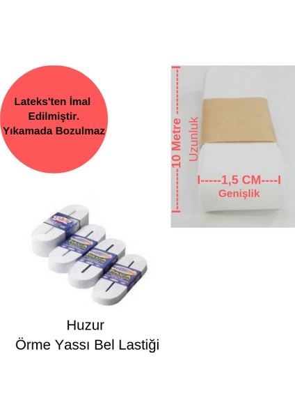 Beyaz Don Lastiği 1.5 cm Yassı Bel Paça Lastik Maske Lastiği