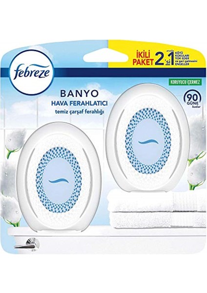 Febreze Hava Ferahlatıcı Banyo Oda Kokusu 2'li Temiz Çarşaf FerahlığıOda Kokusu