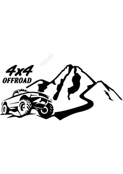 4x4 Off Road Araba Stıcker Dağ ve Araba 20 cm