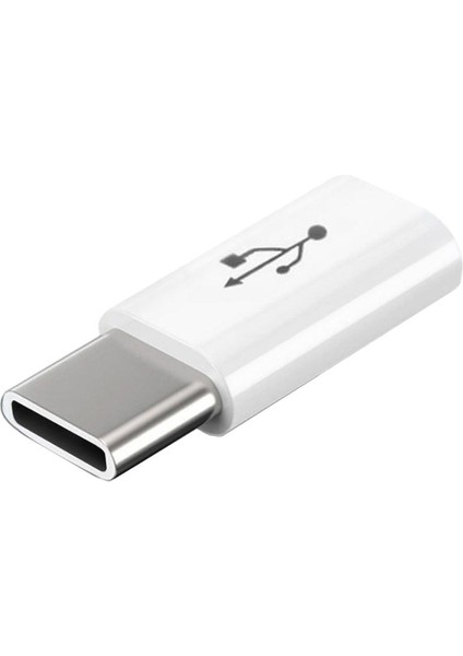 Alüminyum USB C Mikro USB Dönüştürücü Adaptörü - Beyaz (Yurt Dışından)