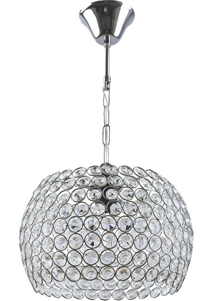 Zerrin Gold Kristal Şeffaf Taşlı Tekli Avize