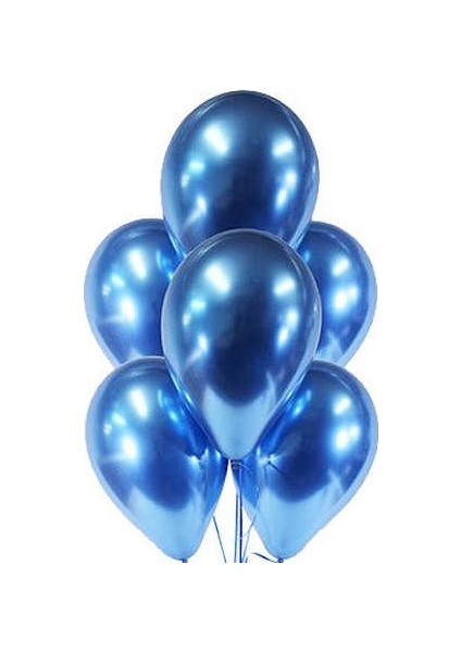 Krom Balon 12" Inç Mavi̇ Renk 10 Adet