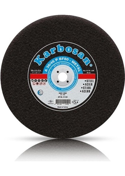 Karbosan 350 x 3.5 x 25,4 Metal Kesme Taşı (Sabit Tezgah Için) 5 Adet