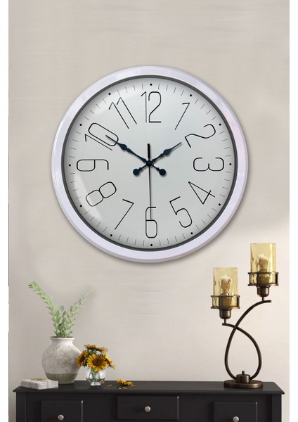 52 cm Beyaz Metal Klasik Duvar Saati fiyatları