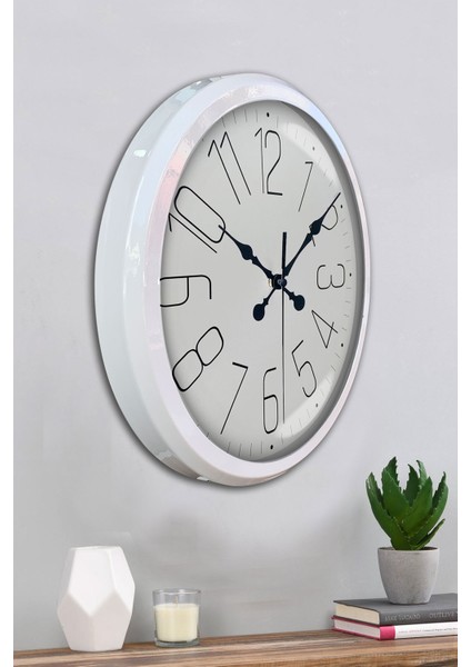 52 cm Beyaz Metal Klasik Duvar Saati fırsatları