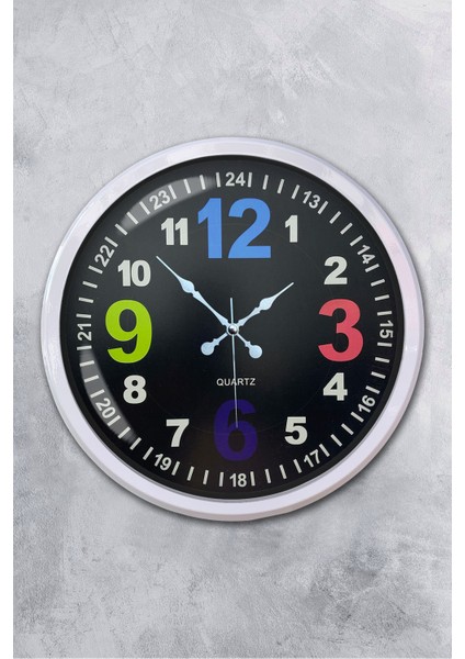 52 cm Beyaz Metal 13-24 Duvar Saati