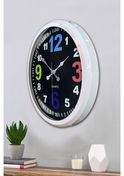 52 cm Beyaz Metal 13-24 Duvar Saati modelleri
