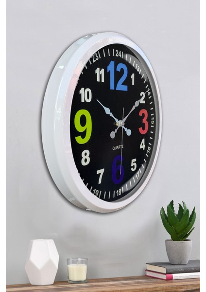 52 cm Beyaz Metal 13-24 Duvar Saati fırsatları
