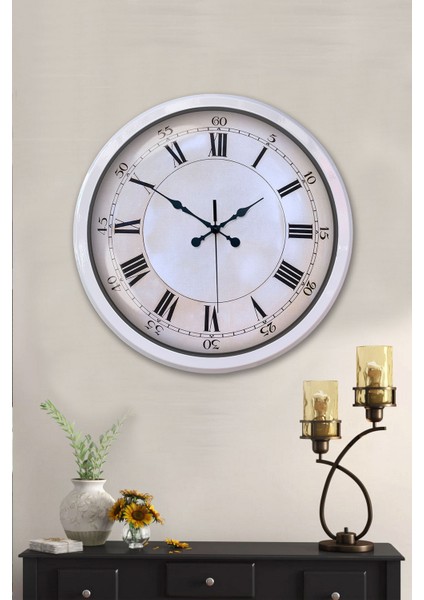 52 cm Beyaz Metal Dakika Duvar Saati fiyatları