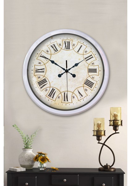52 cm Beyaz Metal Dekoratif Duvar Saati fiyatları